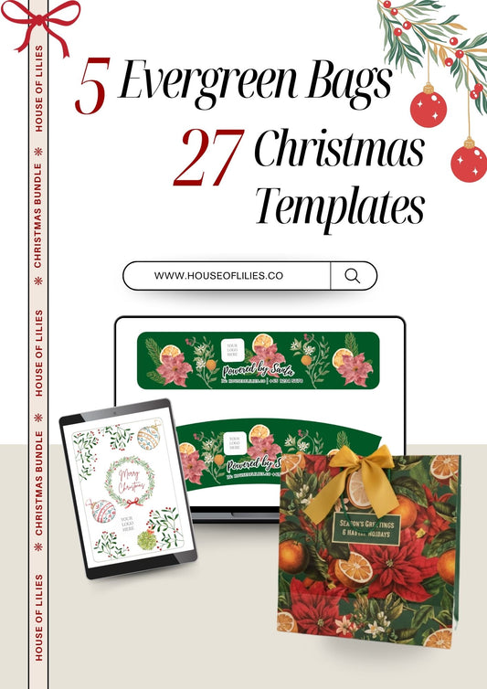 Evergreen Bag + Christmas Templates (FREE DELIVERY)