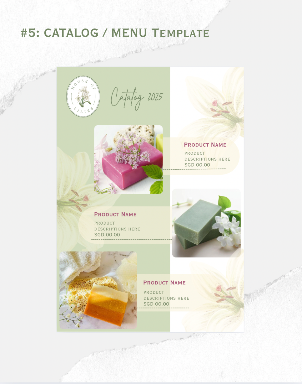 Lilies Mini Collection - Canva Template Bundle (5 Designs)