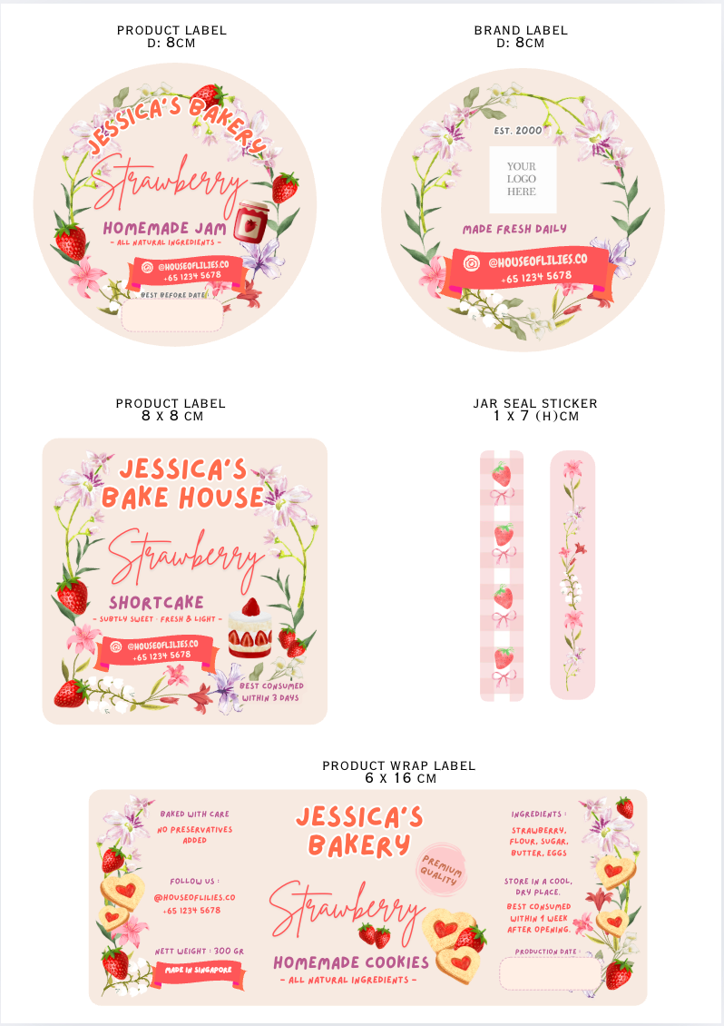 The Lilies Flavor Collection ( I ) – Strawberry, Peanut & Chocolate Label Bundle