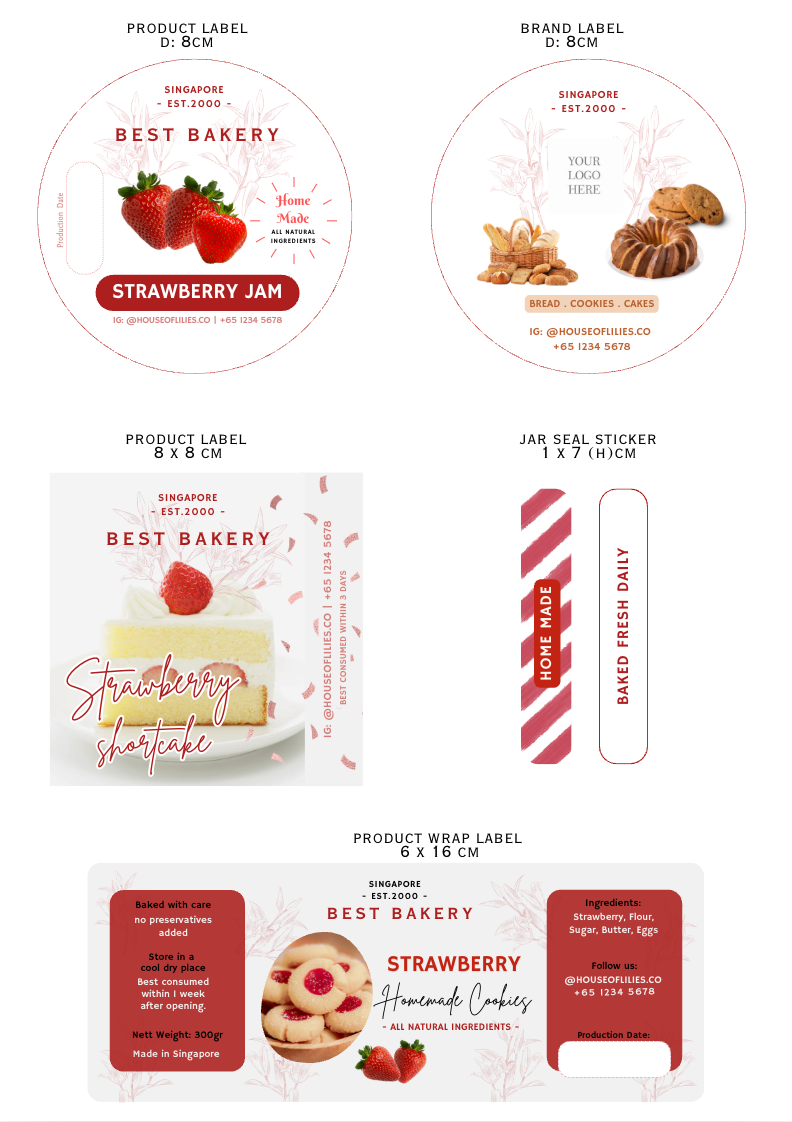 The Lilies Flavor Collection ( I ) – Strawberry, Peanut & Chocolate Label Bundle