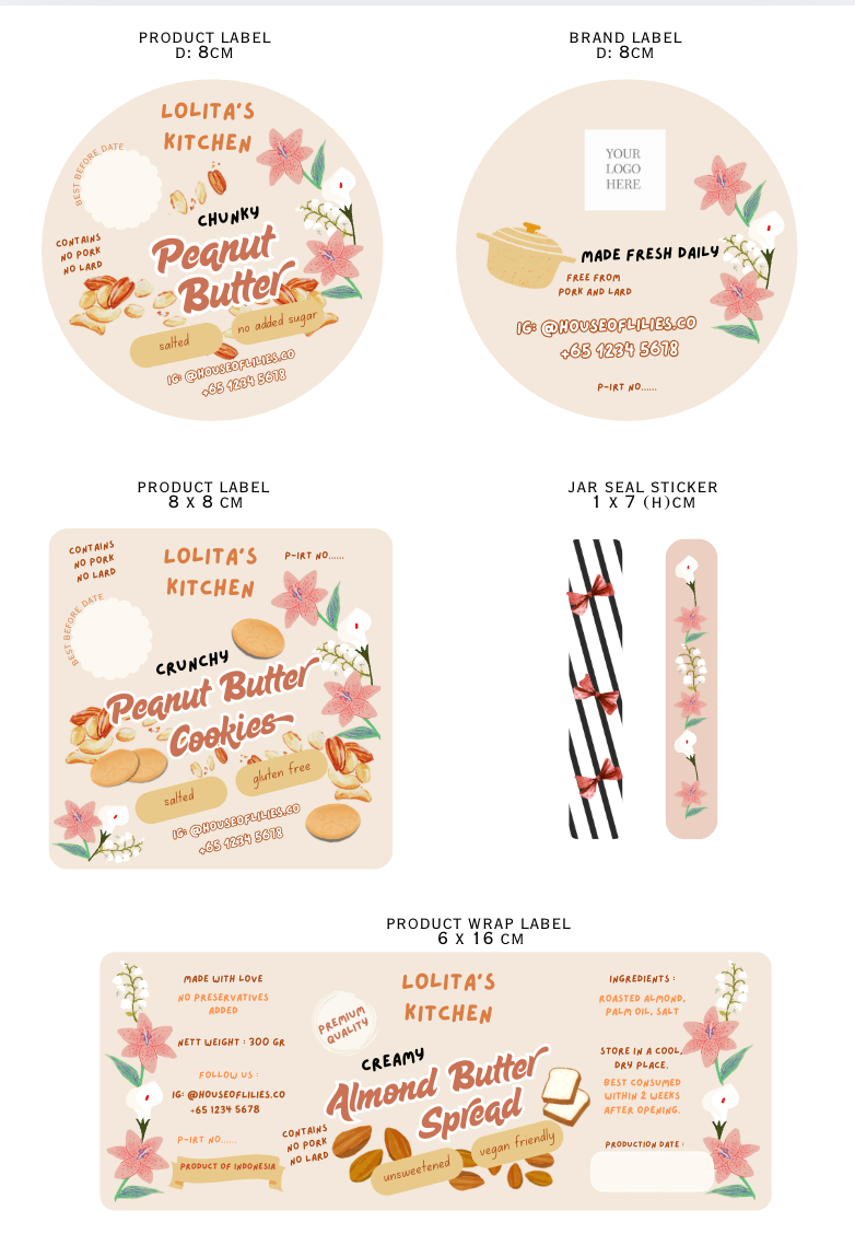 The Lilies Flavor Collection ( I ) – Strawberry, Peanut & Chocolate Label Bundle