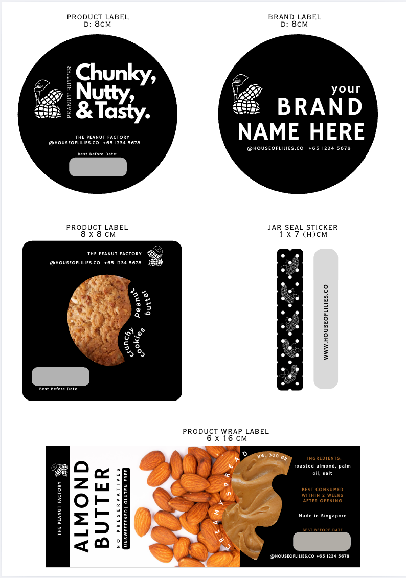 The Lilies Flavor Collection ( I ) – Strawberry, Peanut & Chocolate Label Bundle