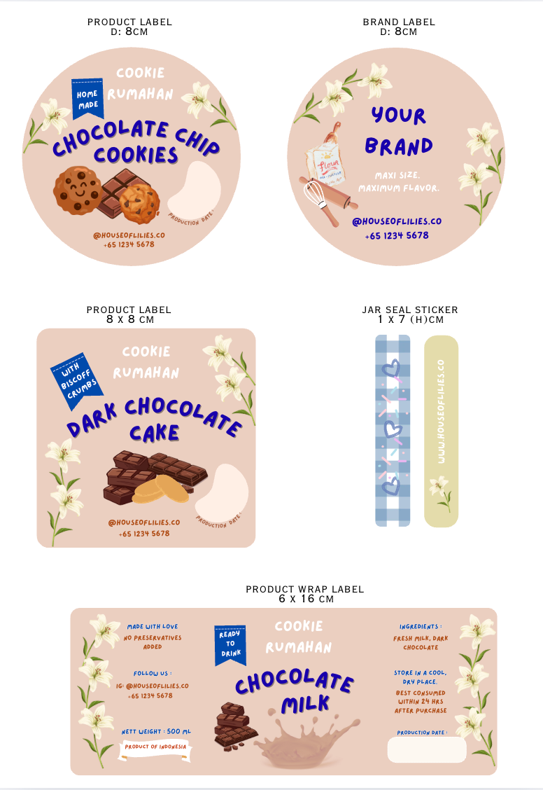 The Lilies Flavor Collection ( I ) – Strawberry, Peanut & Chocolate Label Bundle
