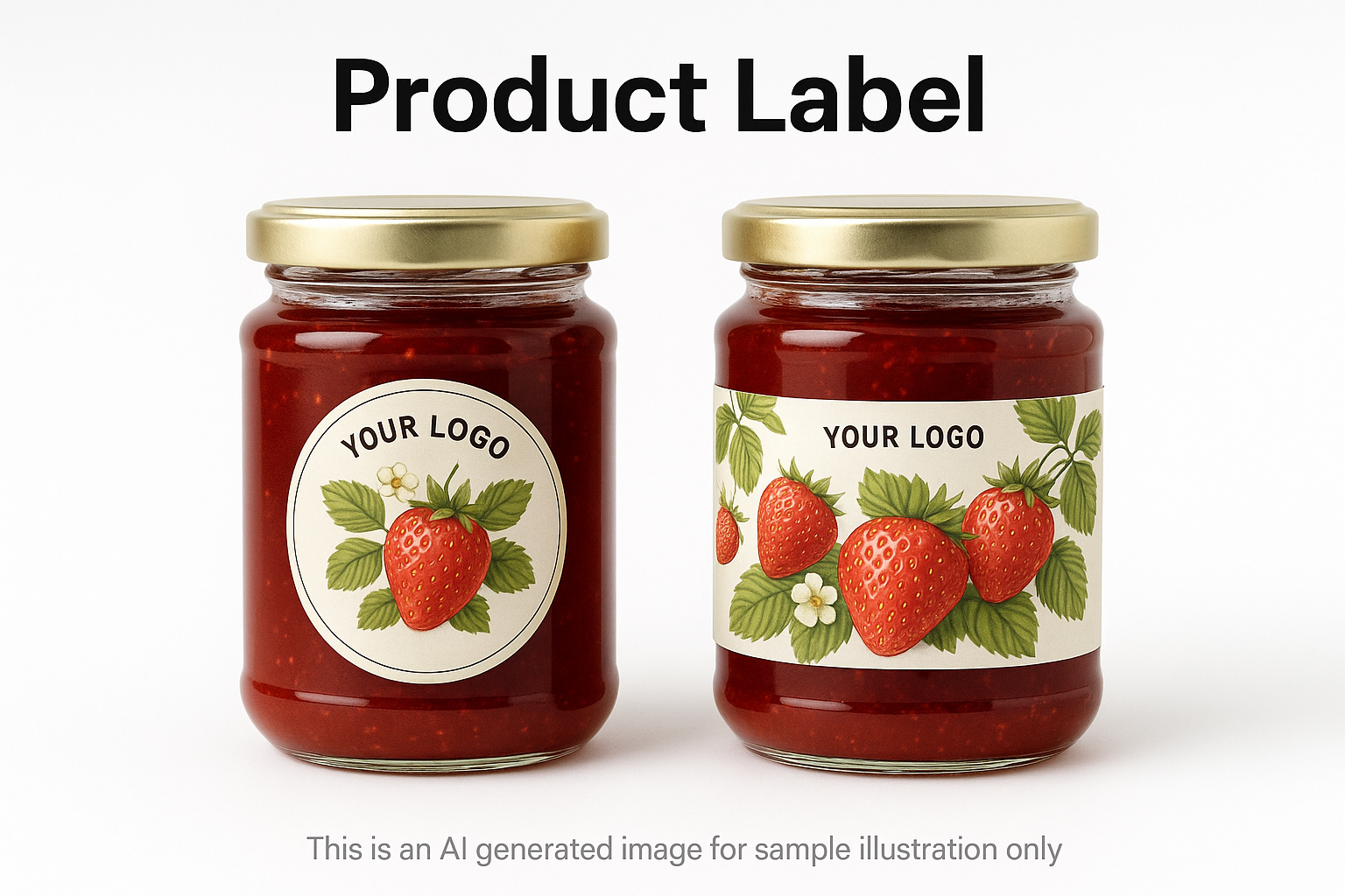 add text "Product Label" on top center as the title of this image