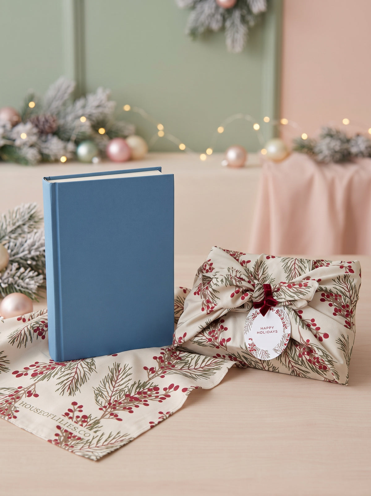 Reusable Christmas Fabric Gift Wrap Set of 3
