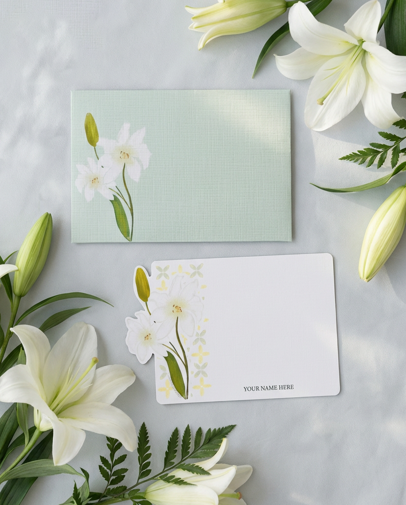 Personalised Lily Card & Envelope Set (Pre-Order)