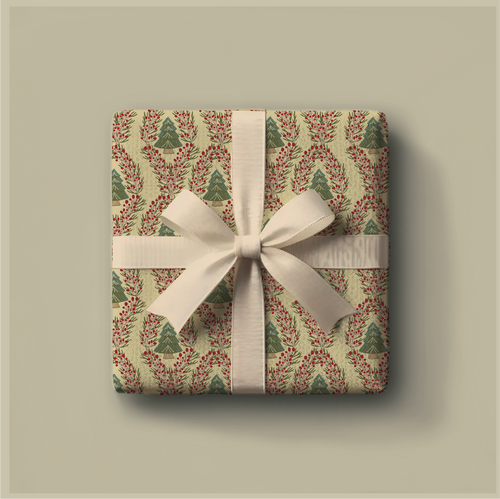 Berry Wreath Pines - Seamless Pattern Download