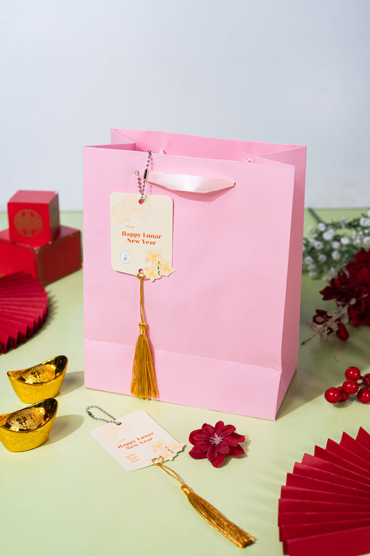 Chinese New Year Gift Tag Cards with Tassel & Metal Chain (20pcs Bundle)