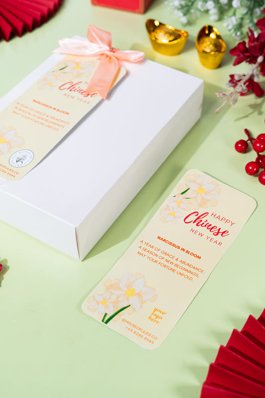 Personalised Chinese New Year Blessing Stickers – Floral Design (12pcs per Colour)