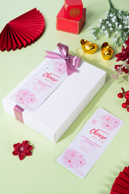 Personalised Chinese New Year Blessing Stickers – Floral Design (12pcs per Colour)