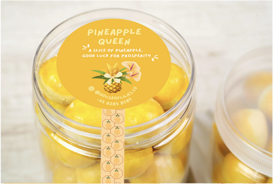 Pineapple - (Personalised) Round Logo Stickers 24pcs