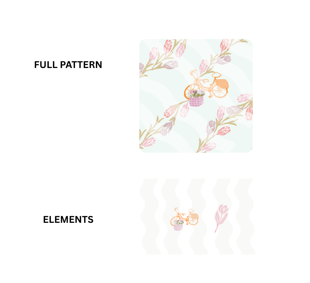Bicycle Bloom - Seamless Pattern Download