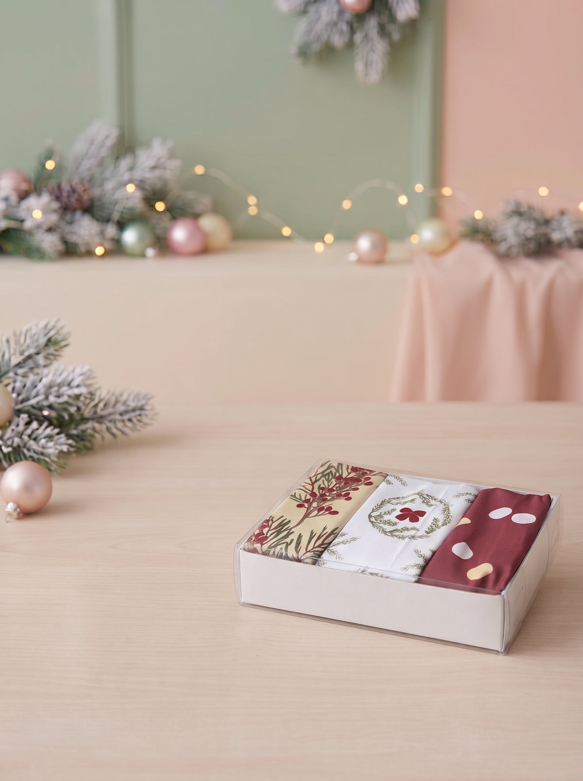Reusable Christmas Fabric Gift Wrap Set of 3