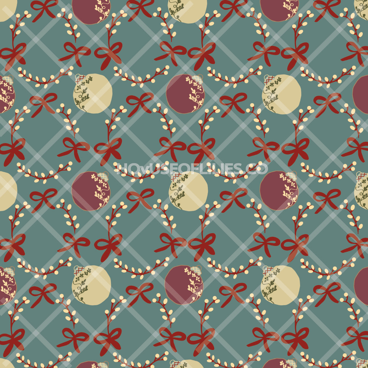 Bows & Baubles - Seamless Pattern Download