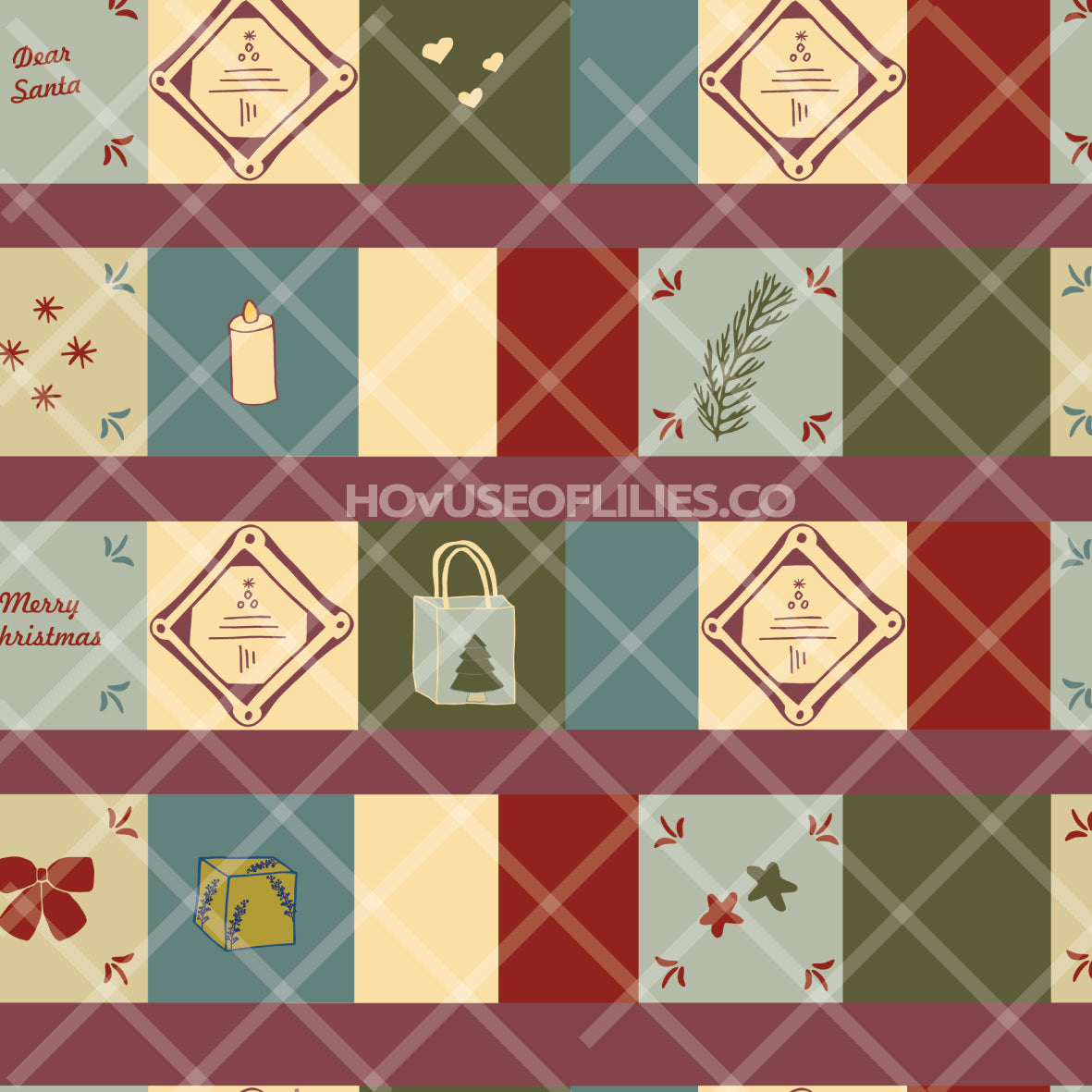 Santa's Patchwork - Seamless Pattern Download